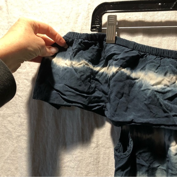 Aeropostale off the shoulder tie dye midnight blue elastic waist and shoulder L - Picture 4 of 8